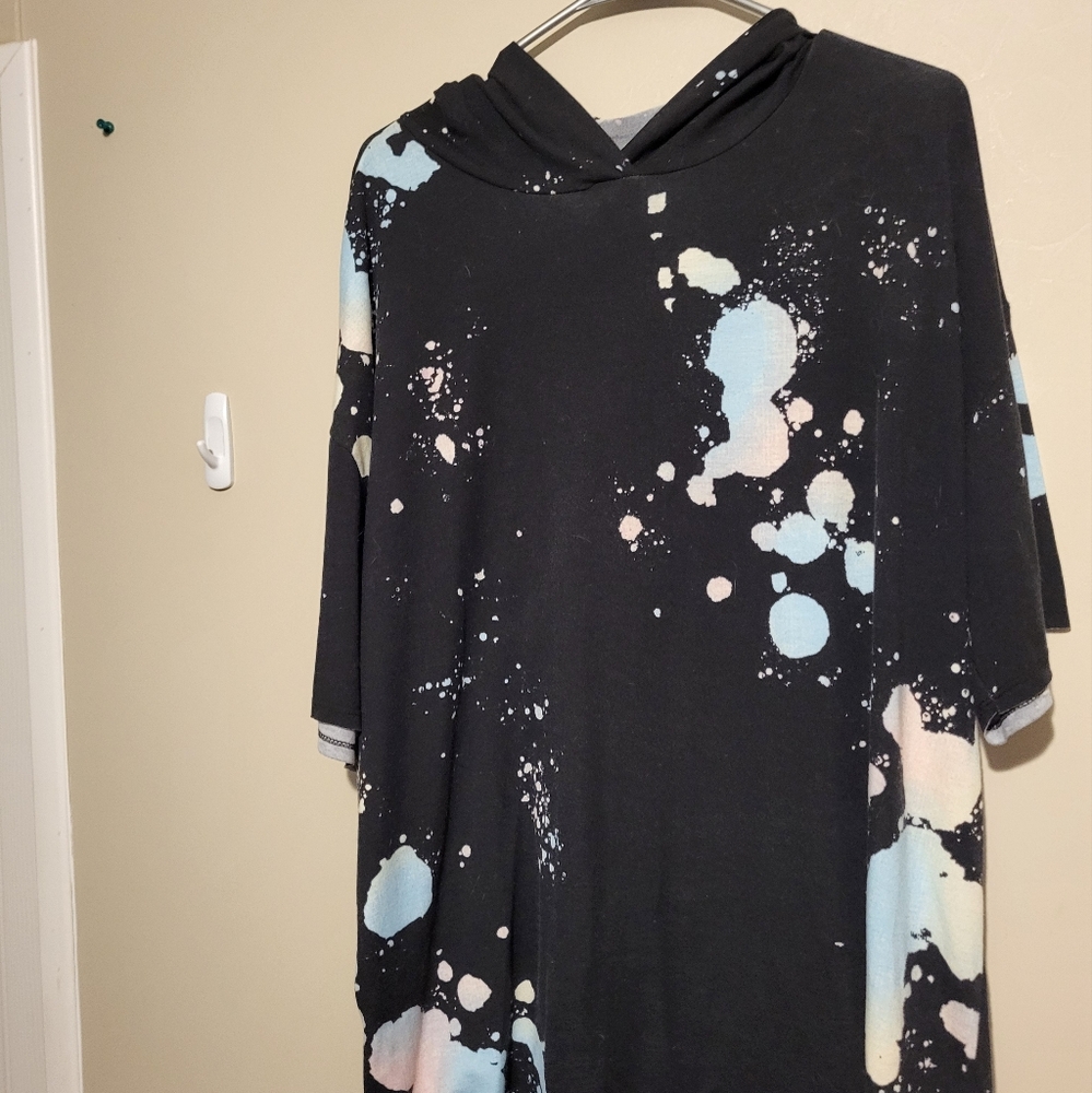 Black Hoodie with Colorful Splatter